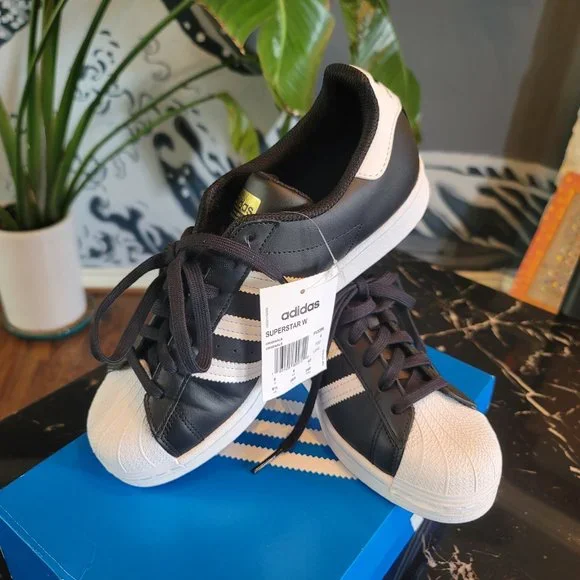 Black and White Adidas Superstar Originals Size 9.5 - Picture 3 of 9
